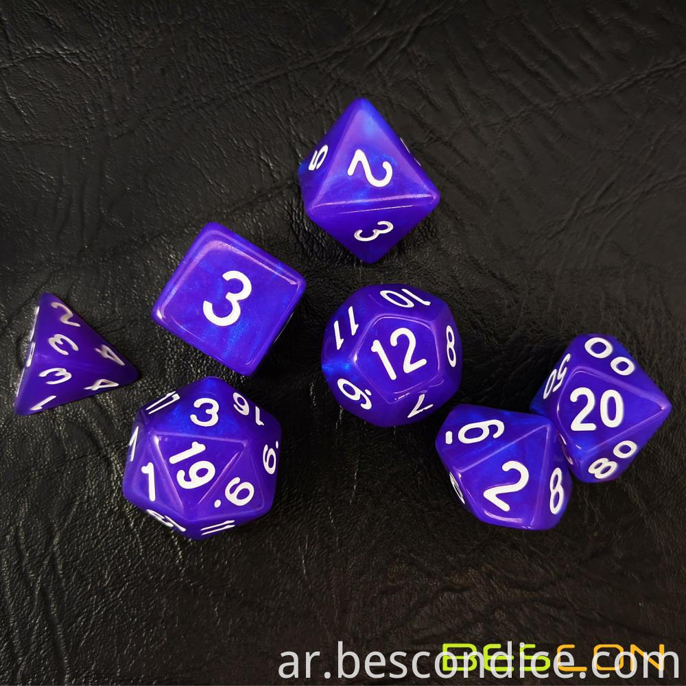 Purple Pearl Moonstone Polyhedral 7pcs Dice Set 3